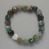 Bracelet «Cœur» en jaspe vert, pierre naturelle, diamètre 10 × 10 × 5 mm ±, longueur 18 cm ± (élastique)