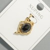 Pendentif «Théière» Xuping avec strass blancs et cristal noir, diamètre 20,5 × 14 mm ±, longueur 20 mm ±, dorure 18K