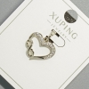 Pendentif «Cœur» Xuping avec strass blancs, diamètre 16 × 14 mm, longueur environ 19,5 mm, rhodié