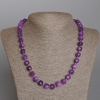 Collier en sugélite naturel, pierres naturelles facettées en cubes, diamètre 9 mm ±, longueur 50 cm ±