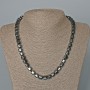 Collier d'hématite en cubes, diamètre 8 mm, longueur 48 cm ±