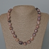Collier en charoïte, pierre naturelle, perles galetées, diamètre 12×14 mm, longueur 51 cm+-