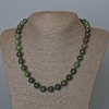 Collier en zoïsite naturelle, perles sphériques lisses, diamètre 10,5 mm, longueur 51 cm +/-