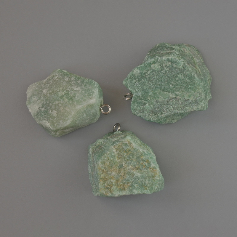 Pendentif en amazonite naturelle brute, dimensions 26×20 à 35×29 mm, assortiment