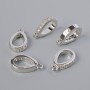 Base de pendentif avec strass blancs, argentée, diamètre 15×3 mm ± 1 pièce