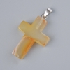 Pendentif « Croix » en cornaline, pierre naturelle, diamètre 25×18 mm, longueur 34 mm