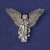 Broche-pendentif Ange en métal argenté 43×50 mm+