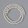 Perles d'eau douce texturées sur fil, diamètre environ 3,5–5 mm, longueur 33 cm