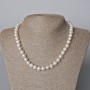 Collier de perles d'eau douce à relief, diamètre 8,5 × 8 mm ±, longueur 42–44 cm ±