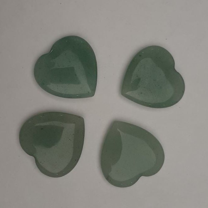 Pierre décorative en néphrite en forme de cœur 25×25×6,5 mm