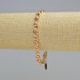 Bracelet Xuping plaqué or 18K avec strass blancs, épaisseur 6 mm, longueur réglable 17-21 cm