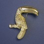 Broche-pendentif oiseau Toucan doré en métal 62 × 40 mm