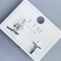 Clous d'oreilles puces Xuping Croix rhodié 12×7 mm