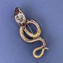 Broche-pendant Serpent Cobra bronze doré métal 77×33 mm+