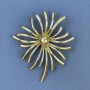 Broche «Fleur de chrysantème» en métal doré 61 × 71 mm+