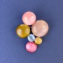 Broche-pendantif multicolore «Œil de chat» 43×33 mm ± métal doré