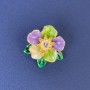Broche en forme de fleur, diamètre d'environ 25 mm, émail multicolore et strass