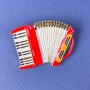 Broche Harmonica rouge, blanc et noir émaillé sur métal doré 42×31 mm +