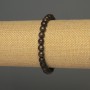 Bracelet en bronzite, billes lisses, diamètre 6 mm ±, longueur 18 cm ±, élastique
