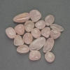 Quartz rose naturel - galets roulés taillés sans trou 11-20×10 mm ± (pour 100 g ±)