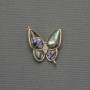 Pendentif «Papillon» en haliotis, monture dorée, diamètre 18 × 19 mm