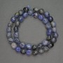 Perles de sodalite facettées, diamètre environ 9 mm, longueur environ 39 cm