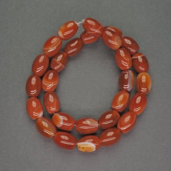 Perles barillet naturelles de sardoine, diamètre 10 × 13 mm, longueur environ 38 cm