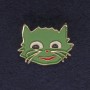 Broche Chat vert doré en métal 27×22 mm+