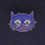 Broche Chat bleu émaillé métal argenté 27×22 mm+