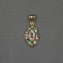 Pendentif avec insert d'haliotis doré, métal doré, 9×15×17×2 mm