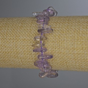 Bracelet en éclats d'améthrine, diamètre 12-15×2-4 mm, longueur 18 cm, élastique