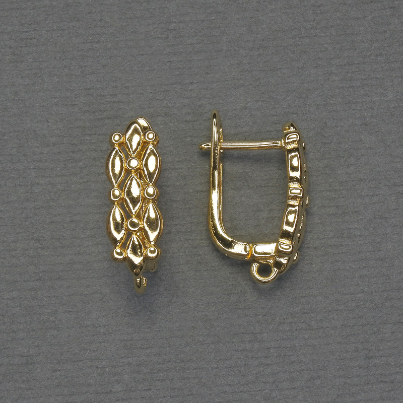 Crochets pour boucles d'oreilles en métal doré, 18 × 6 mm – paire