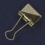 Broche pince à strass blancs, métal doré, 21×46 mm+