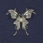 Broche Papillon avec cristal bleu et perle