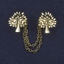 Broche-clip dorée pour cardigans, diamètre 22 × 25 mm ±, chaîne de 9 cm