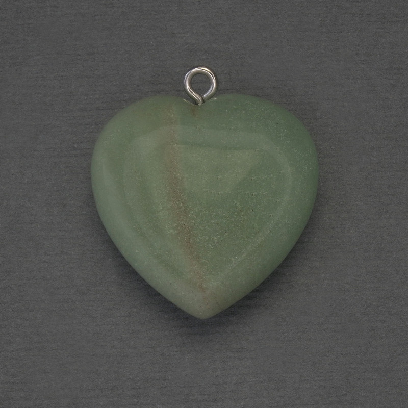 Pendentif Cœur en néphrite 25×25×27 mm+