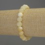 Bracelet jaune en agate, boules lisses de diamètre 8 mm, longueur 18 cm, élastique