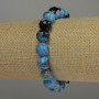 Bracelet en agate facettée, perles de 10 mm, longueur 18 cm, élastique