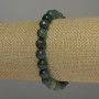 Bracelet en jaspe vert facetté, billes de 8 mm, longueur environ 18 cm, élastique