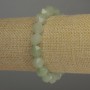 Bracelet en néphrite à facettes, diamètre d’environ 10 × 9 mm, longueur 18 cm, élastique