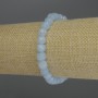 Bracelet en aigue-marine taillée, cube de 7 mm, longueur 18 cm, élastique