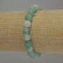 Bracelet Agate givrée - billes lisses, diamètre 8 mm, longueur 18 cm, élastique