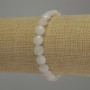 Bracelet en adulaire facetté, disque de 8 mm, longueur 18 cm, élastique