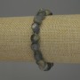 Bracelet en labradorite facettée, diamètre 9–12×9 mm, longueur 18 cm, élastique