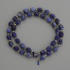 Perles en pierre naturelle de sodalite, facettées en grain, diamètre 8×6 mm ±, avec rocailles de 3 mm ±, longueur 39 cm ±