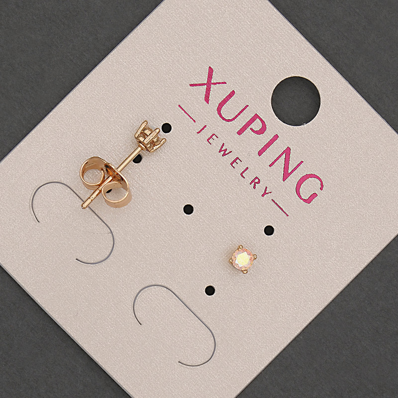 Boucles d'oreilles puces Xuping avec cristal arc-en-ciel