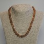 Collier en citrine en cubes, diamètre 7 mm, longueur 45 cm