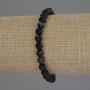 Bracelet en agate facettée, boules de 6 mm, longueur 18 cm, élastique