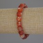 Bracelet en agate facettée en cubes, de 8,5 × 8,5 mm, longueur environ 18 cm, élastique 