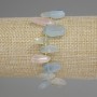 Bracelet Morganite, perles facettées, 11-15×6-8 mm, longueur 18 cm, élastique